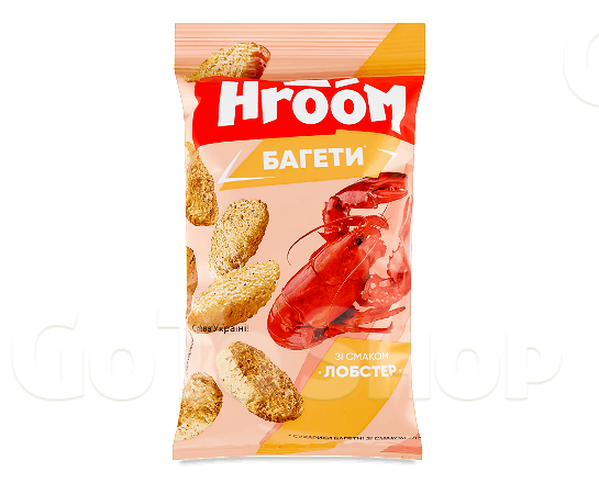 Сухарики Hroom! багетні зі смаком лобстера, 60г