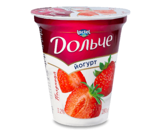 Йогурт «Дольче» з наповнювачем полуниця 3,2% 280г