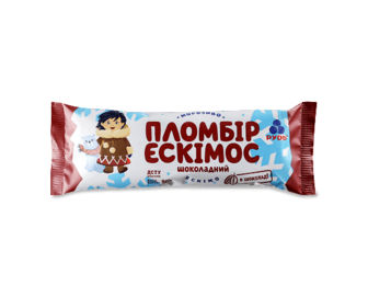 Морозиво «Рудь» «Ескімос» пломбір шоколадний ескімо 80г