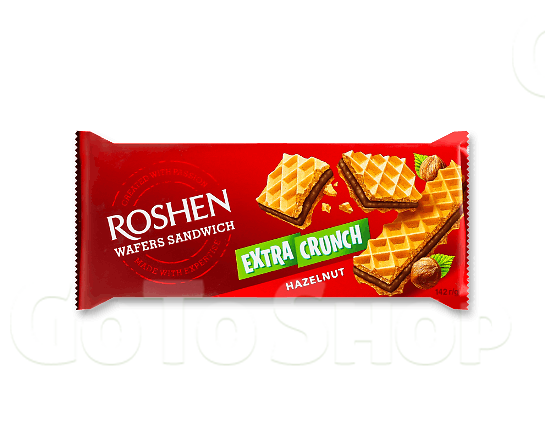 Вафлі Roshen Wafers Sandwich Extra Crunch Hazelnut 142г