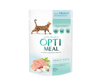 Корм для дорослих котів Optimeal форель в кремовому соусі 85г