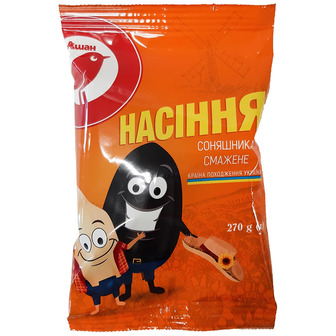 Насіння соняшника смажене Auchan, 270 г