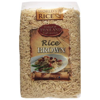 Рис World's Rice Brown, 500 г