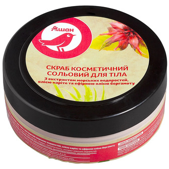 Скраб для тіла Auchan морські водорості і бергамот, 250 мл