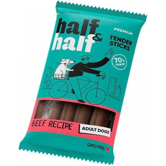 Ласощі для собак Half&Half у формі м'ясних паличок з яловичиною, 100 г