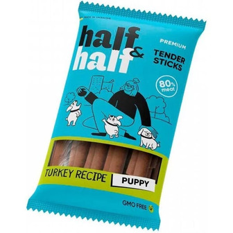 Ласощі для собак Half&Half у формі м'ясних паличок з індичкою, 100 г