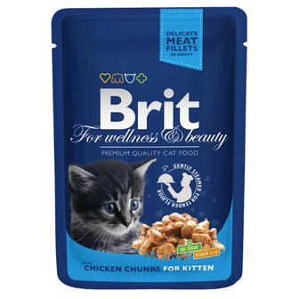 Вологий корм для кошенят 100 г. Brit Premium Kitten з куркою