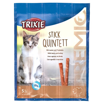 Ласощі для котів 5х5 г. Trixie PREMIO Quadro-Sticks ягня та індичка