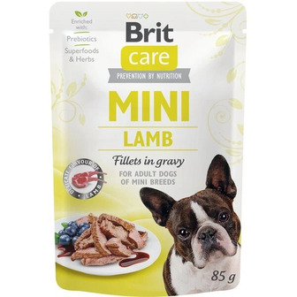 Вологий корм для собак 85 г. Brit Care Mini pouch філе ягняти в соусі (8595602534401)