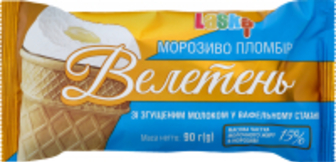 Морозиво Laska Велетень з нап.згущ.молоком у ваф.стак. 90г