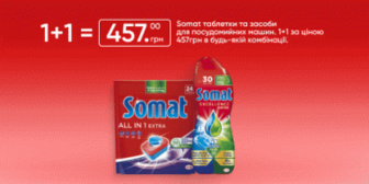Вигідна ціна на Somat засоби для догляду за посудомийними машинами.