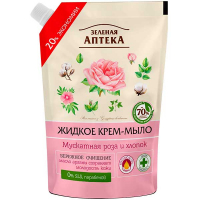 Крем-мило рідке Зеленая Аптека Мускатна троянда і бавовна, 460 мл (дой-пак)