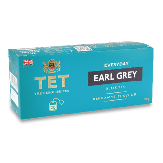 Чай чорний ТЕТ Everyday Earl Grey з ароматом бергамота 20*2г (20*2г)