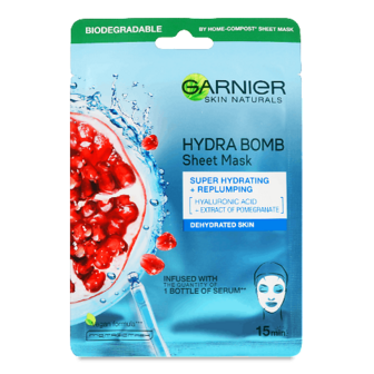 Маска для обличчя Garnier Skin Naturals «Зволоження + Аква Бомба» 28г