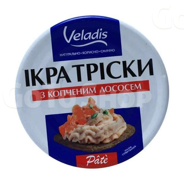 Ікра тріски Veladis Pate з копченим лососем, 100 г