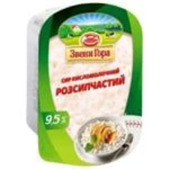 Сир Звени Гора кисломолочний розсипчастий 9,5% 330 г