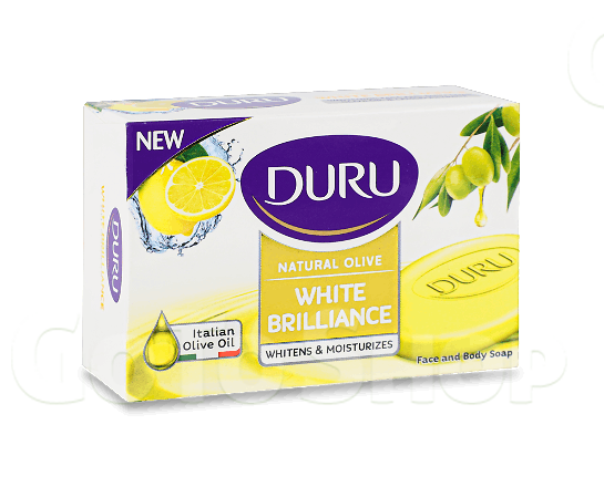 Мило Duru Natural Olive White Brillian з екстрактом папаї та лимона, 90г