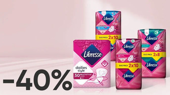 -40% на прокладки для критичних днів або прокладки щоденні Libresse