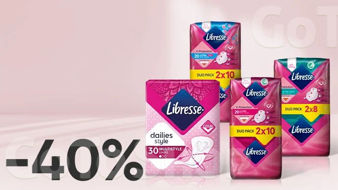 -40% на прокладки для критичних днів або прокладки щоденні Libresse