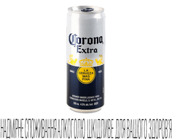 Пиво Corona Extra світле з/б, 0,33л (0,33л)