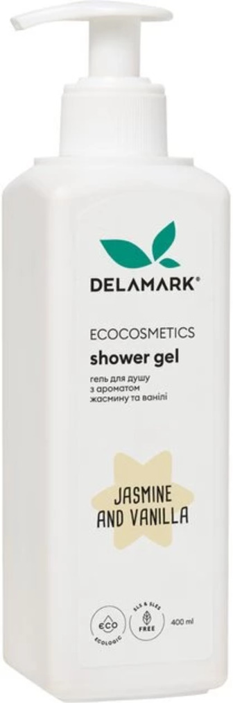 Гель для душу DeLaMark з ароматом квітів жасмину та нотками ванілі, 400 мл (4820152331465)
