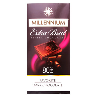 Шоколад екстрачорний Millennium Favorite Extra Brut, 80%, 100 г