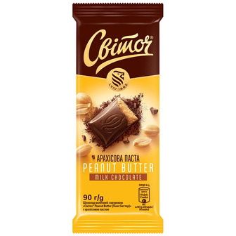 Шоколад молочний Світоч Peanut Butter, 90 г