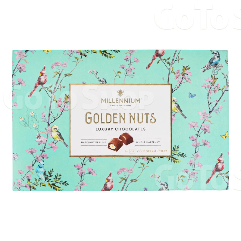 Цукерки Millennium Golden Nut з Начинкою та Цілими горіхами, 145 г