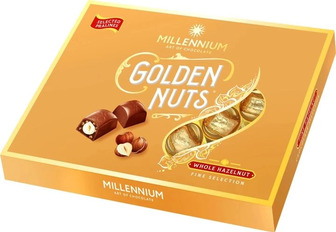 Цукерки Millennium Golden Nut з Начинкою та Цільним лісовим горіхом, 130 г