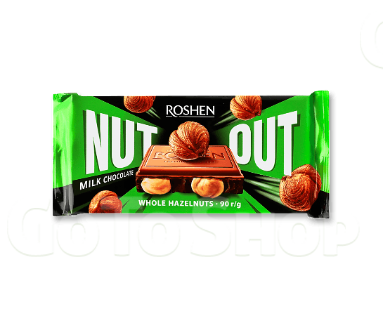 Шоколад молочний Roshen Nut Out Whole Hazelnuts 90г