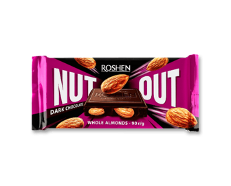 Шоколад чорний Roshen Nut Out Whole Almonds 90г