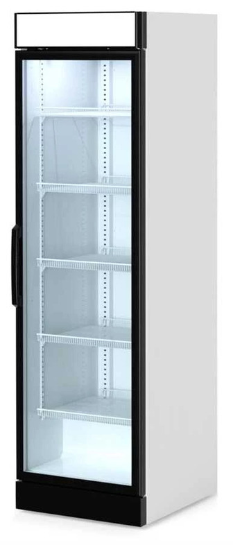 Холодильна вітрина Snaige, 206.4x59.5x73.1 см, 550 л, полок 5, зон 1, 1 двері, ST, банер, білий (CD55DM-SV02RC)