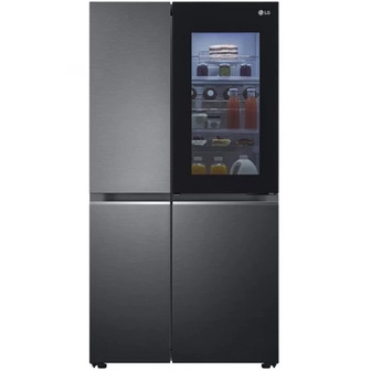 Холодильник LG SBS GC-Q257CBFC 179x91х74, холод.відд.-414л, мороз.відд.-233л, 2дв., А+, NF, лін., диспл внутр., зона св-ті, Door in door, чорний матовий