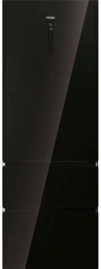 Холодильник Haier HTW7720DNGB багатодверний 200.6x70х67.5, холод.відд.-343л, мороз.відд.-140л, 3дв., А++, NF, інв., дисплей, зона нульова, чорний (скло)