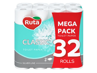 Туалетний папір Ruta Classic 32 рулона, 2 шари, білий