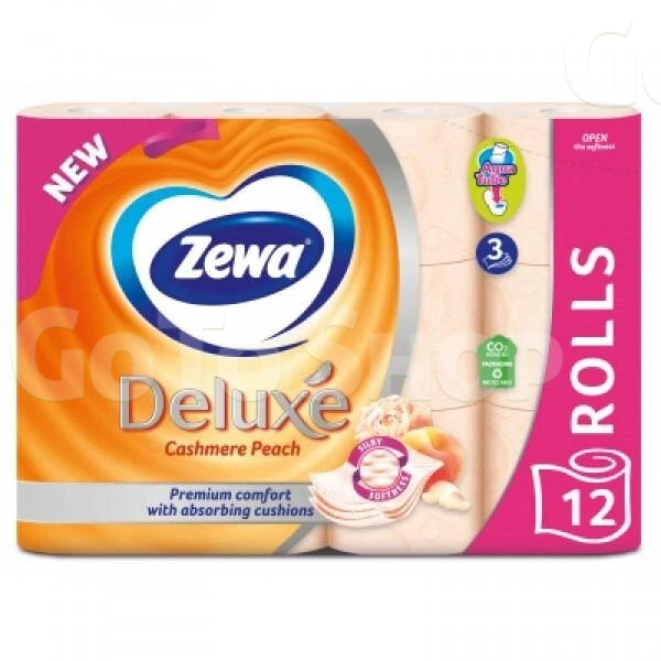 Папір туалетний Zewa Deluxe персик 3 шари 12 рулонів