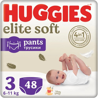 Трусики-підгузки Huggies Elite Soft Pants 3 (6-11 кг), 48 шт.