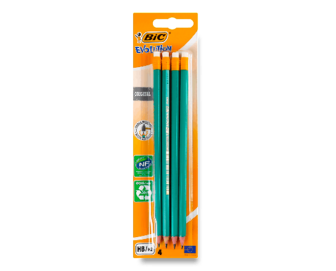 Олівці BIC ECOlutions Evolution з ластиком, 4шт/уп