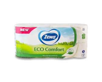 Папір туалетний Zewa Eco Comfort 3-шаровий, 8шт