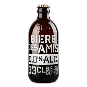Пиво Biere des Amis світле безалкогольне 0,33л (0,33л)