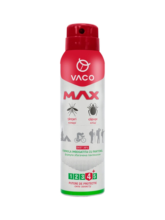 Спрей від комарів, кліщів та мошок Deet 30% пантенолом Vaco Max 100 мл