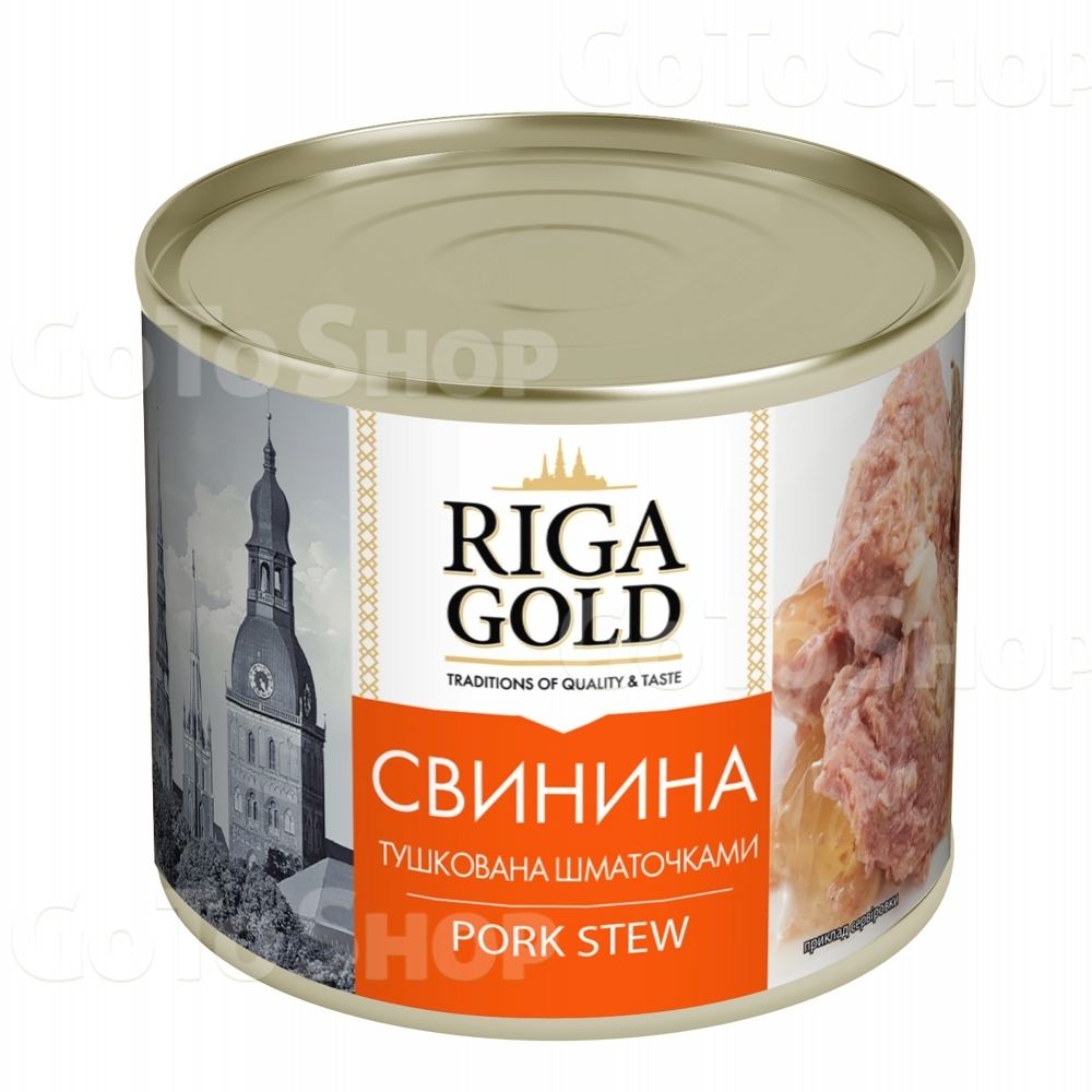 Консерва 0,525 кг RIGA GOLD свинина тушкована з/б 