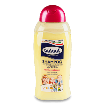 Шампунь-бальзам Milmil з екстрактом ванілі, дитячий 500мл