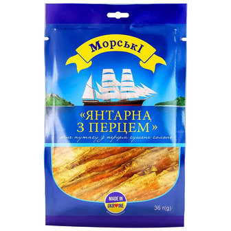Філе путасу Морські Янтарна з перцем сушене солоне 36г