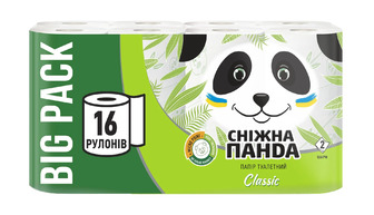 Папір туалетний Снігова Панда Класик, 16 шт.