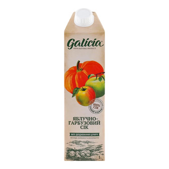 Сік гомогенізований Galicia яблучно-гарбузовий, 1 л