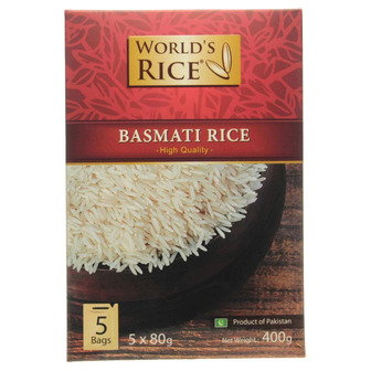Рис Басматі в пакетиках World's Rice, 5 шт., 400 г