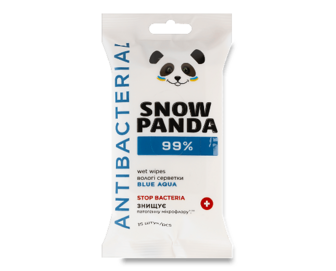 Серветки вологі Сніжна панда Antibacterial Blue Аqua