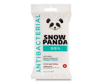 Серветки вологі Сніжна панда Antibacterial Green Fresh