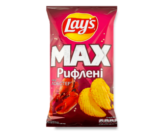 Чипси Lay's картопляні рифлені зі смаком лобстера 120г